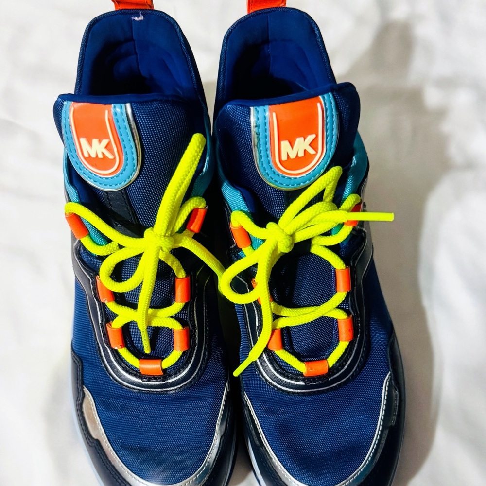 Michael Kors Blue and Orange Athletic Sneakers
